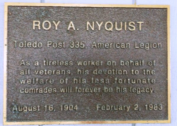 SANDUSKY VETERANS PAVILLION PLAQUE B