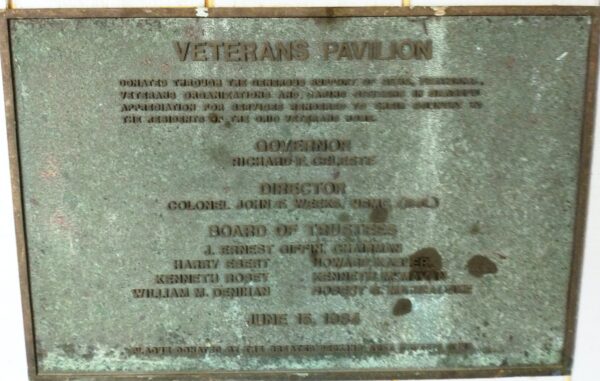 SANDUSKY VETERANS PAVILLION PLAQUE A