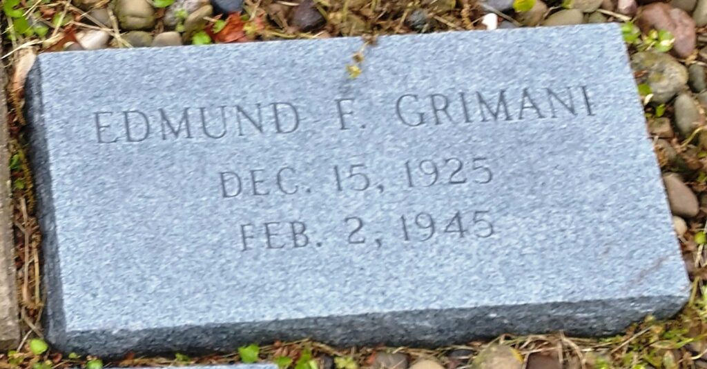 EDMUND F. GRIMANI WAR MEMORIAL TABLET