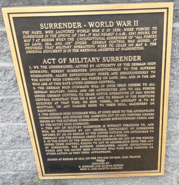 SURRENDER-WORLD WAR II MEMORIAL PLAQUE