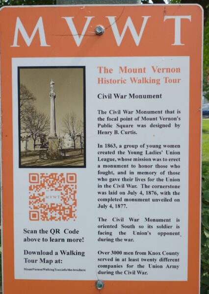 MOUNT VERNON CIVIL WAR MONUMENT PLAQUE
