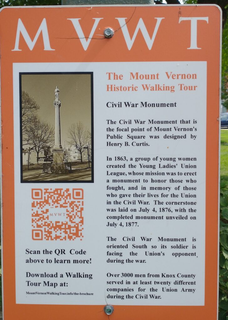 MOUNT VERNON CIVIL WAR MONUMENT PLAQUE