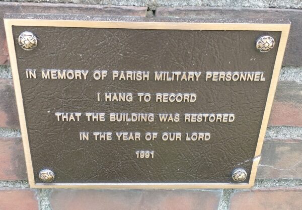 TRINITY PARISH MILITARY PERSONNEL MEMORIAL BELL PLAQUE