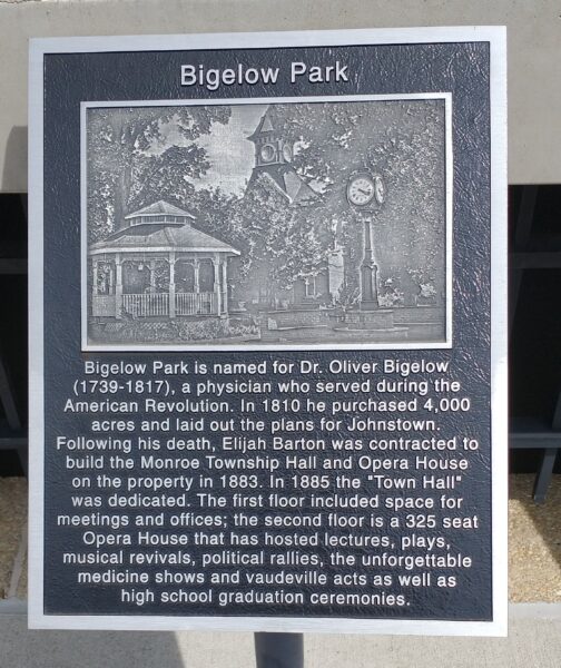 BIGELOW PARK REVOLUTIONARY WAR MEMORIAL PLAQUE