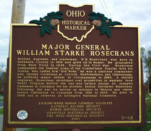 MAJOR GENERAL WILLIAM STARKE ROSECRANS WAR MEMORIAL MARKER