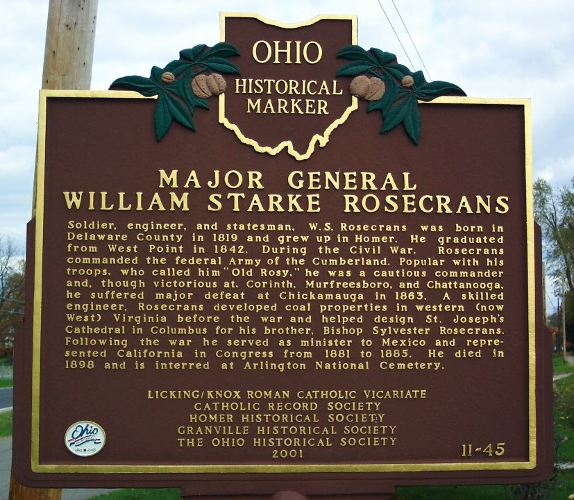 MAJOR GENERAL WILLIAM STARKE ROSECRANS WAR MEMORIAL MARKER