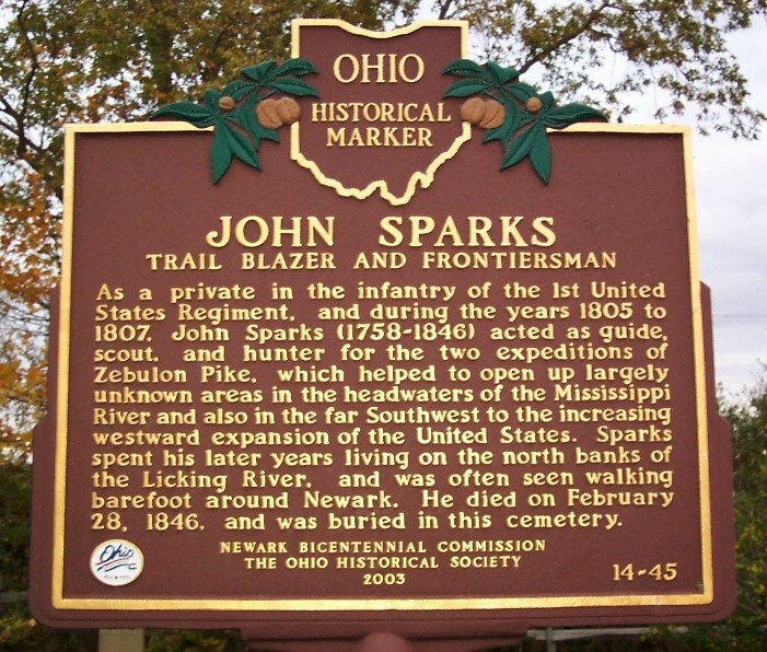 JOHN SPARKS TRAIL BLAZER MEMORIAL MARKER