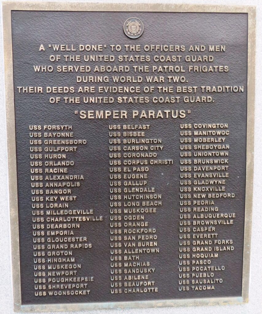 “WELL DONE” PATROL FRIGATES OF WORLD WAR II MEMORIAL