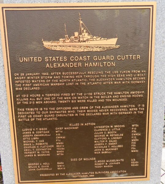 UNITED STATES COAST GUARD CUTTER ALEXANDER HAMILTON MEMORIAL