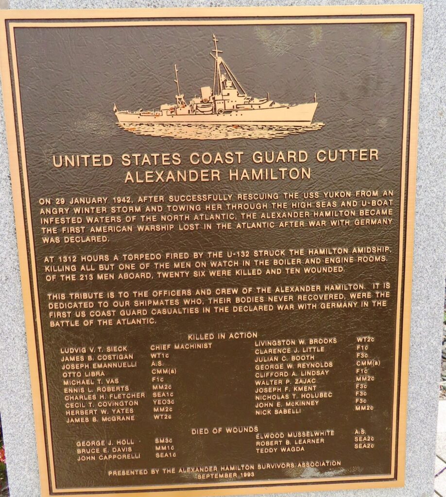 UNITED STATES COAST GUARD CUTTER ALEXANDER HAMILTON MEMORIAL