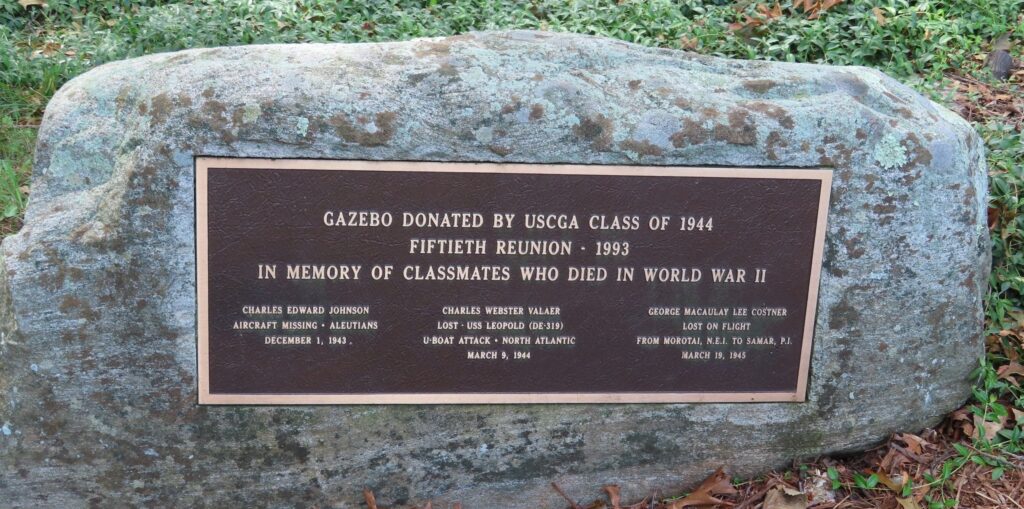 USCGA CLASS OF 1944 MEMORIAL GAZEBO PLAQUE