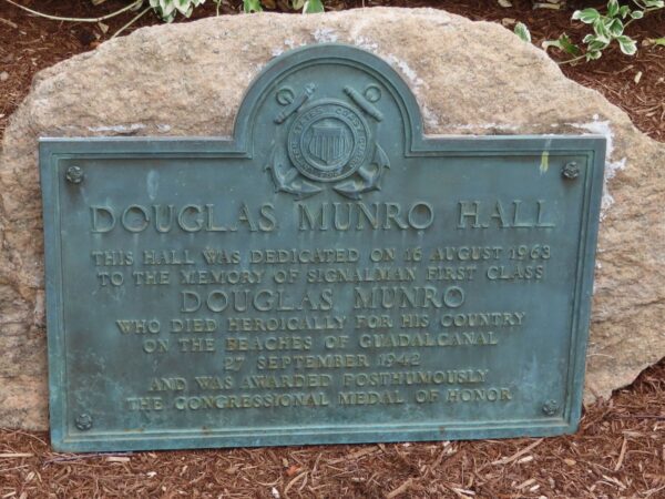 DOUGLAS MUNRO HALL MEDAL OF HONOR MEMORIAL PLAQUE