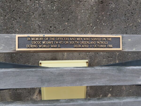 USCGC MOJAVE (W-47 WAR MEMORIAL BENCH PLAQUE