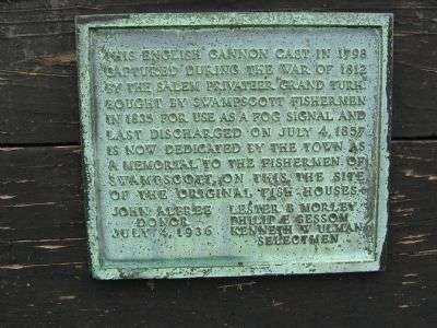 CAPTURED ENGLISH CANNON MEMORIAL PLAQUE