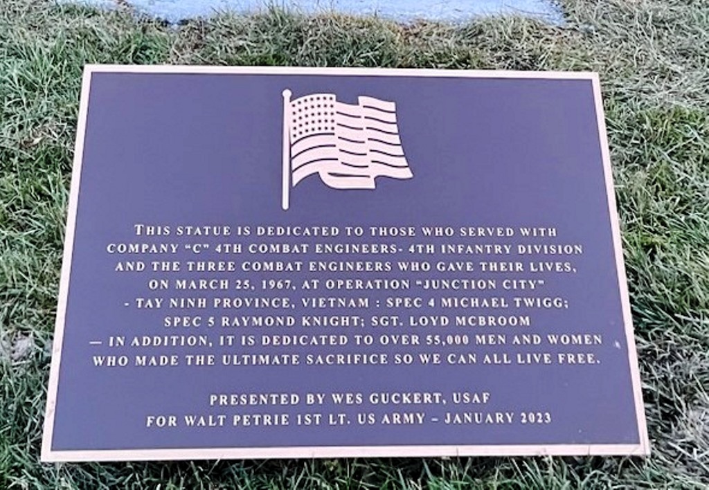 WES GUCKERT VIETNAM VETERANS WAR MEMORIAL PLAQUE