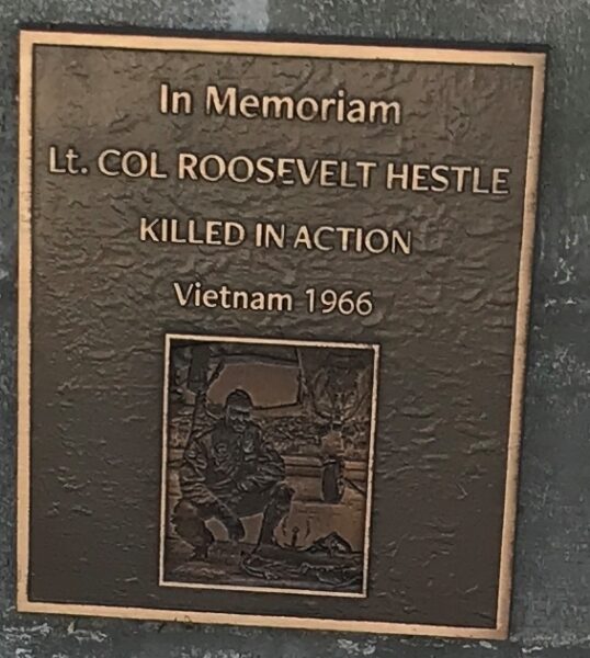 LT. COL ROOSEVELT HESTLE WAR MEMORIAL PLAQUE