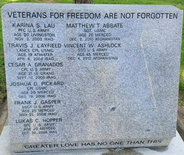 MERCED COUNTY VETERANS MEMORIAL STONE E