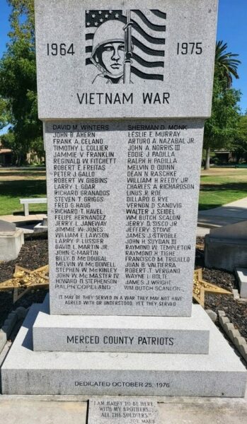 MERCED COUNTY VETERANS MEMORIAL STONE D