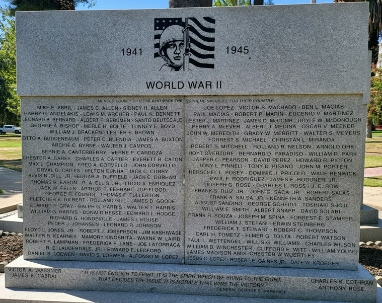 MERCED COUNTY VETERANS MEMORIAL STONE C
