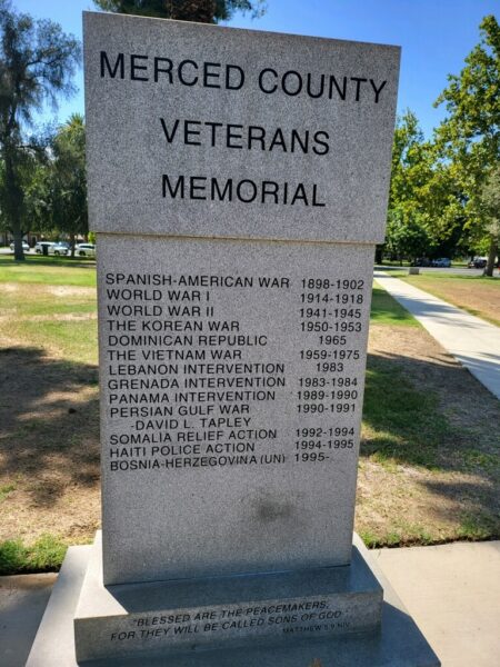 MERCED COUNTY VETERANS MEMORIAL STONE A