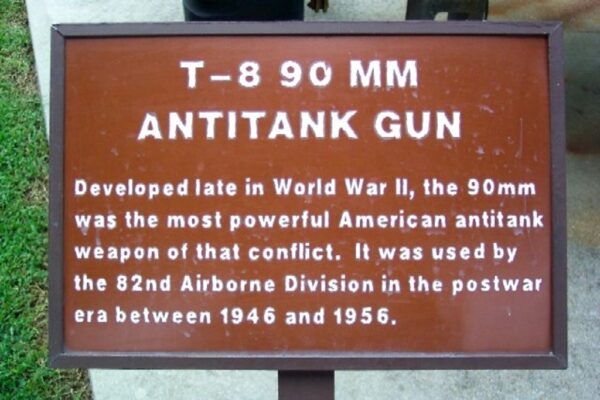 T-8 90MM ANTITANK GUN WAR MEMORIAL PLAQUE