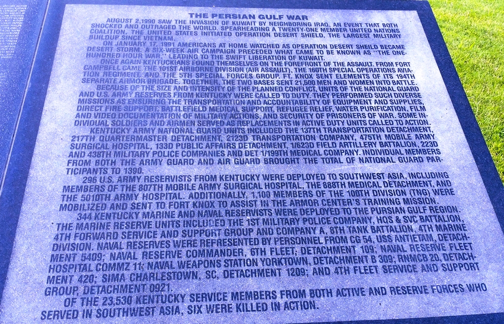 THE PERSIAN GULF WAR MEMORIAL STONE