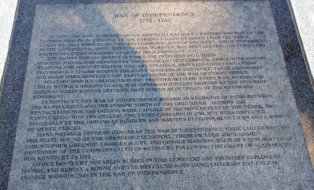 WAR OF INDEPENDENCE 1775-1783 MEMORIAL STONE