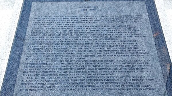 WAR OF 1812 1812-1815 MEMORIAL STONE