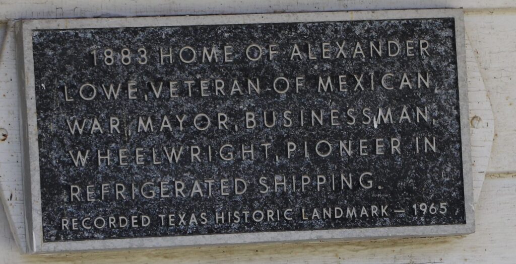 ALEXANDER LOWE HOUSE MEMORIAL PLAQUE