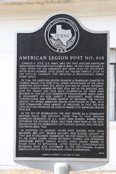 AMERICAN LEGION POST NO. 818 MEMORIAL MARKER
