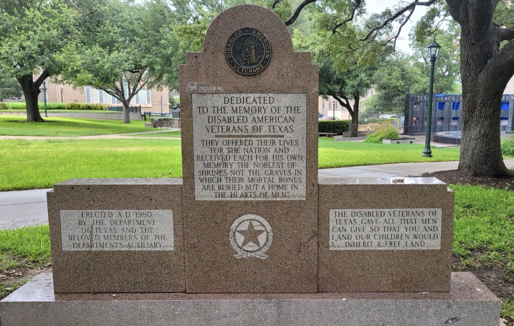 DISABLED AMERICAN VETERANS OF TEXAS WAR MEMORIAL
