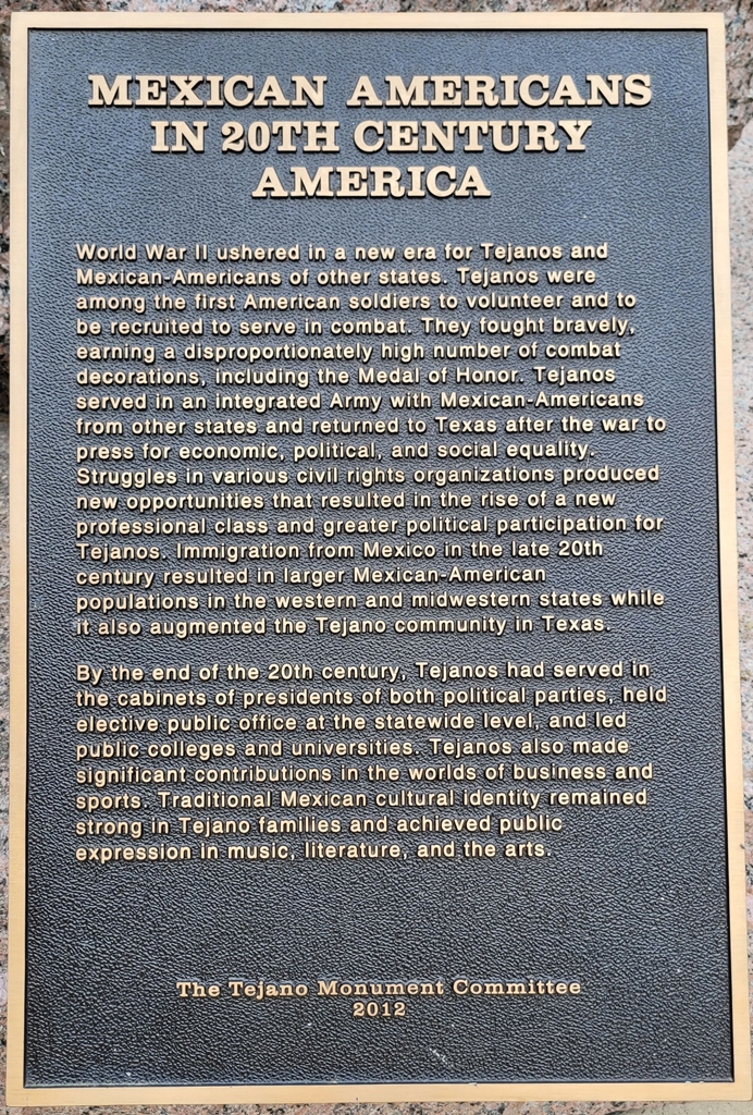 MEXICAN AMERICANS IN 20TH CENTURY AMERICA MEMORIAL PLAQUE