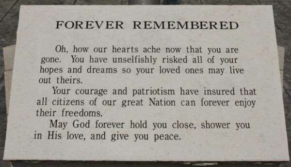 OMRO VETERANS MEMORIAL PLAQUE II