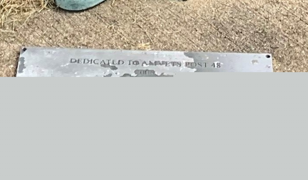 AMVETS POST 48 STATUE OF LIBERTY REPLICA MEMORIAL PLAQUE