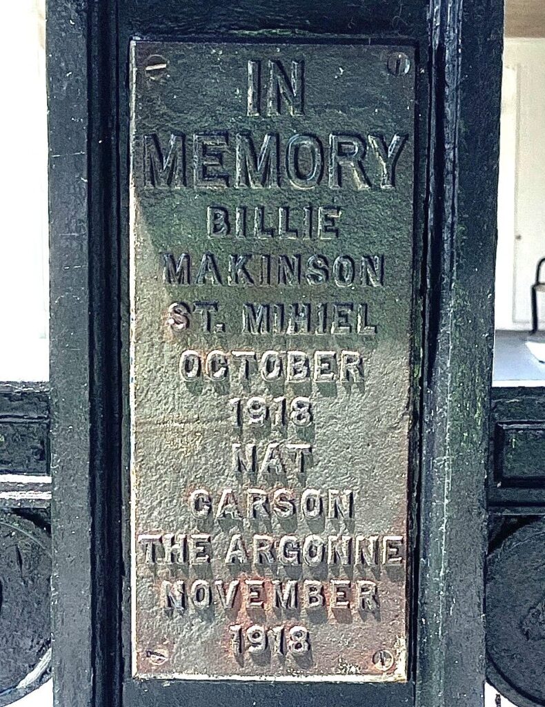 MARKINSON-CARSON AMERICAN LEGION POST 10 MEMORIAL PLAQUE