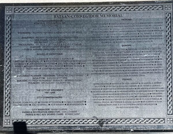 BATAAN-CORREGIDOR MEMORIAL PLAQUE A