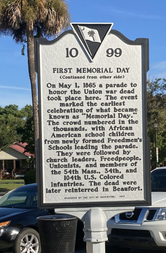 FIRST MEMORIAL DAY MARKER BACK