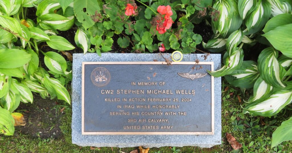 CW2 STEPHEN MICHAEL WELLS WAR MEMORIAL PLAQUE