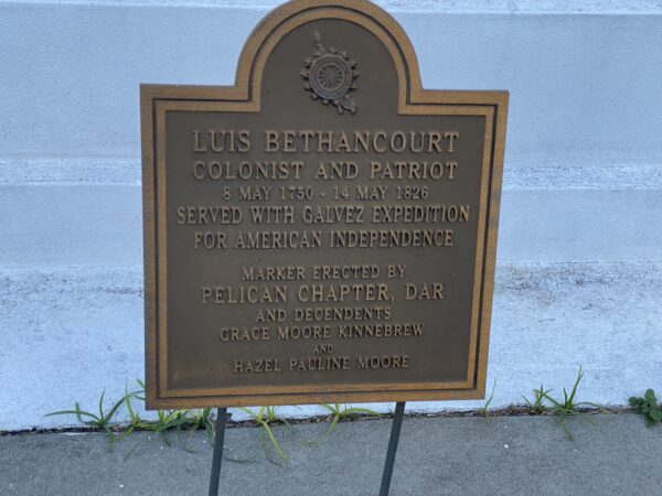 LUIS BETHANCOURT REVOLUTIONARY WAR MEMORIAL PLAQUE