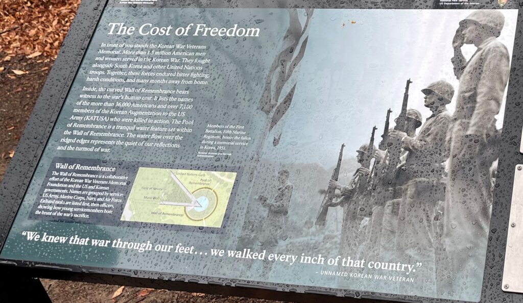 THE COST OF FREEDOM KOREAN WAR VETERANS MEMORIAL PANEL
