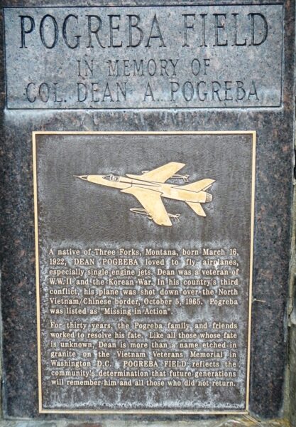 POGREBA FIELD IN MEMORY OF COL. DEAN A. POGREBA MEMORIAL PLAQUE
