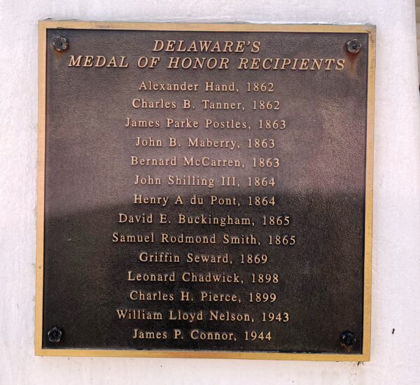 DELAWARE’S MEDAL OF HONOR RECIPIENTS WAR MEMORIAL PLAQUE REHOBOTH BEACH