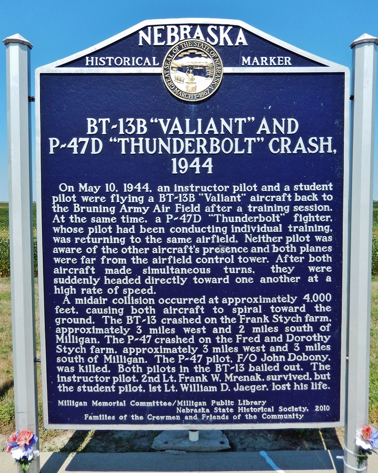 BT-13B “VALIANT” AND P-47D “THUNDERBOLT” CRASH MEMORIAL MARKER