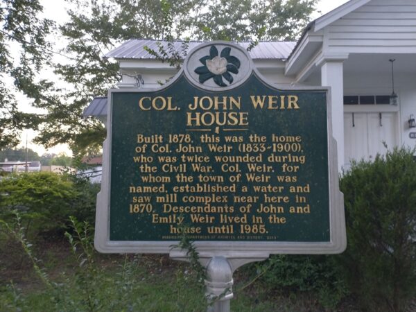 COL. JOHN WEIR HOUSE WAR MEMORIAL MARKER