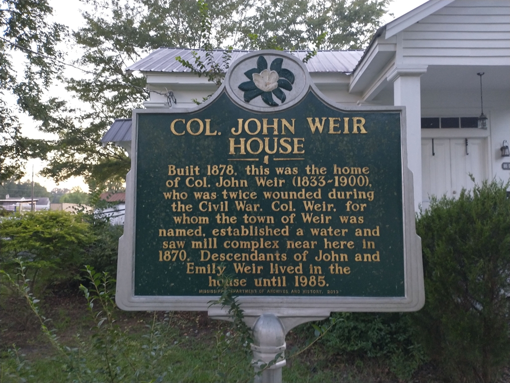 COL. JOHN WEIR HOUSE WAR MEMORIAL MARKER