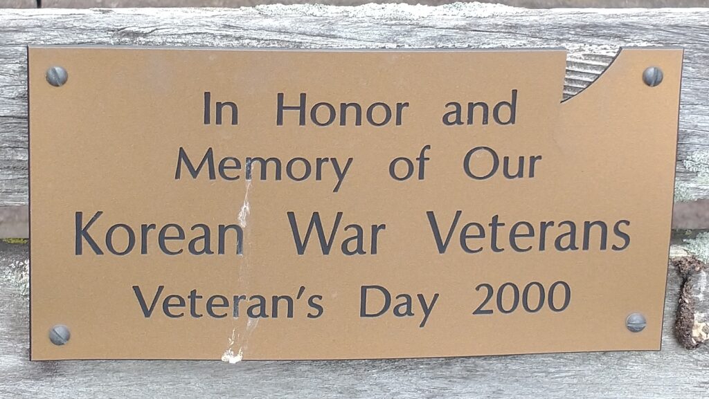 CLYDE KOREAN WAR MEMORIAL BENCH PLAQUE