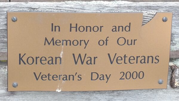 CLYDE KOREAN WAR MEMORIAL BENCH PLAQUE