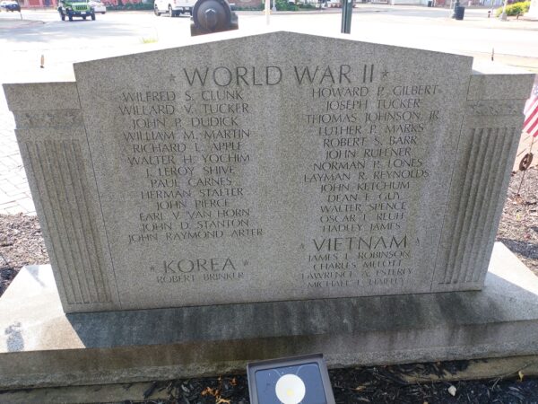 COLUMBIANA COUNTY VETERANS MEMORIAL BACK