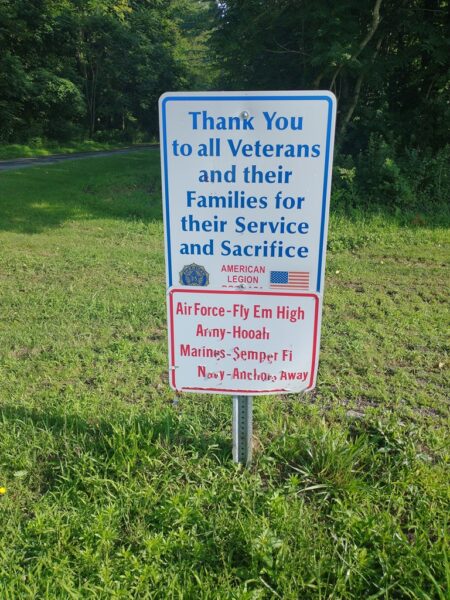 THANK YOU TO ALL VETERANS MEMORIAL SIGN