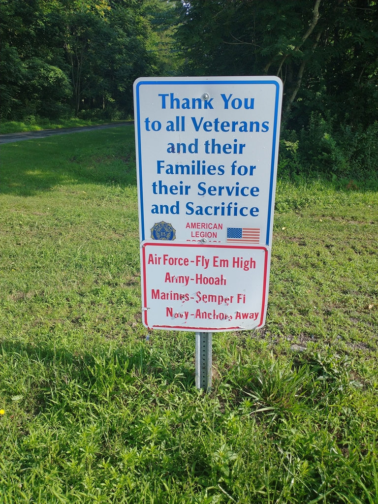 THANK YOU TO ALL VETERANS MEMORIAL SIGN